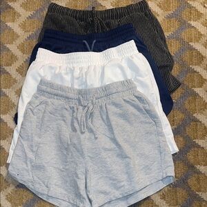 SHEIN Women's Athletic Drawstring Shorts - Light Gray, White, Navy, Charcoal M